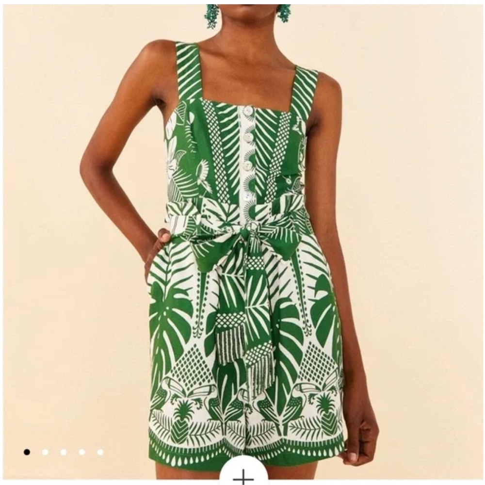 Farm Rio - Green Romper - Size Medium